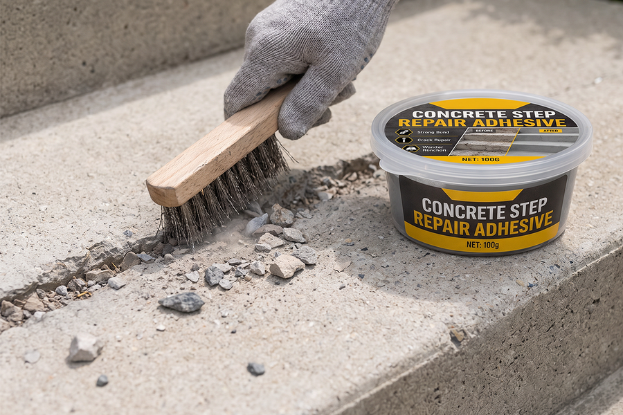Removing loose dust with a brush