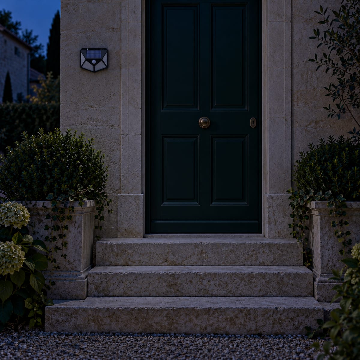 Front steps with light off