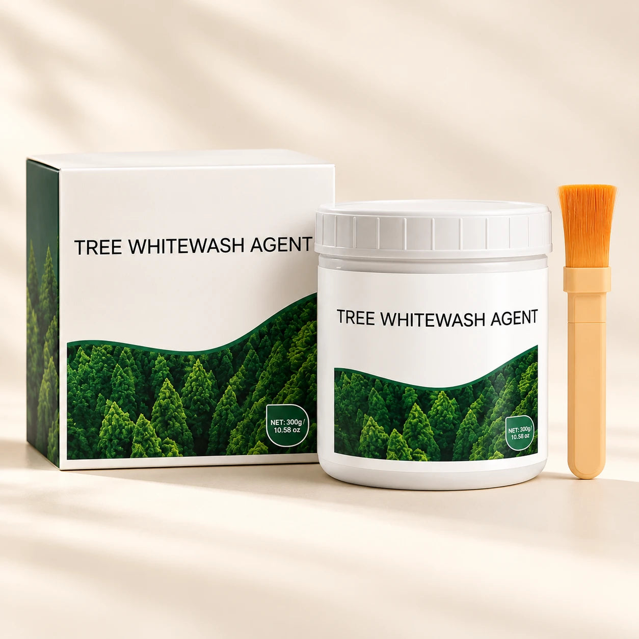 Single tree whitewash kit with 300g tub, carton and brush