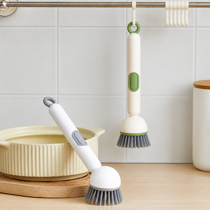 Rotating Soap-Dispensing Dish Brush