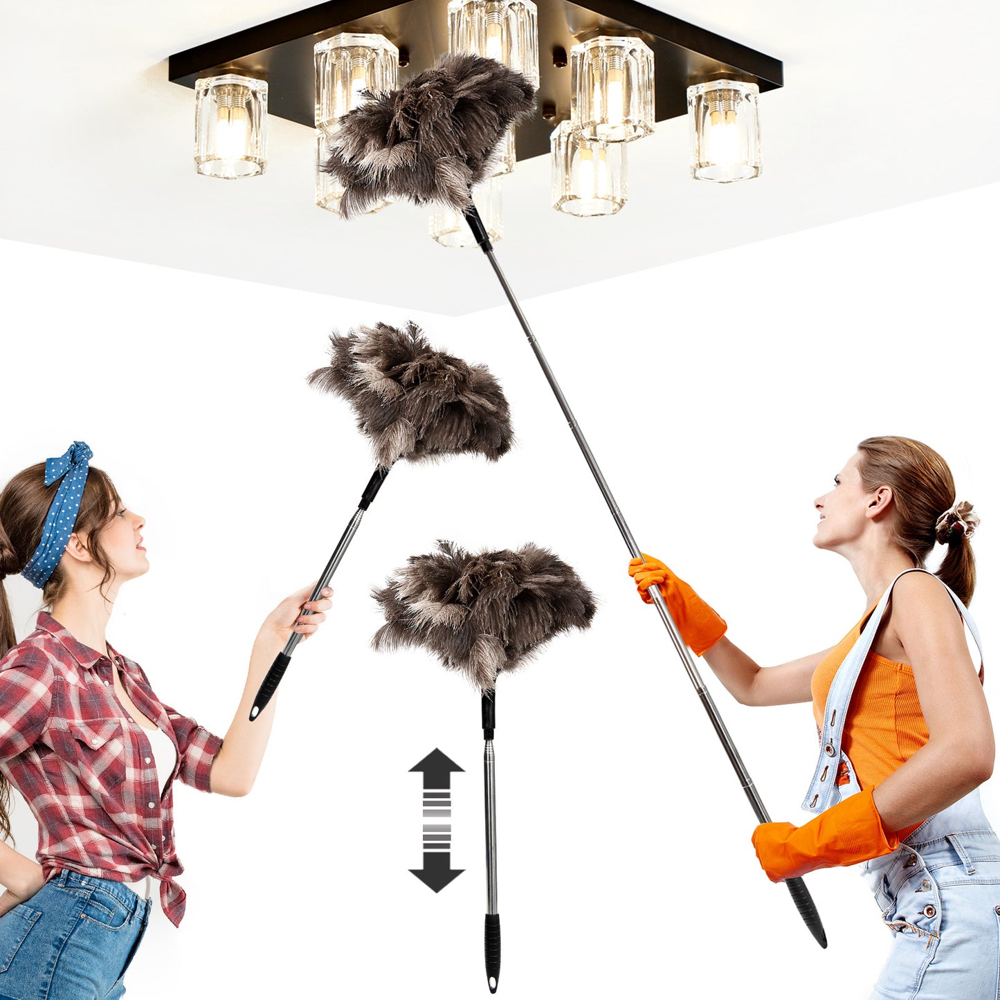 2M Telescopic Ostrich Feather Duster