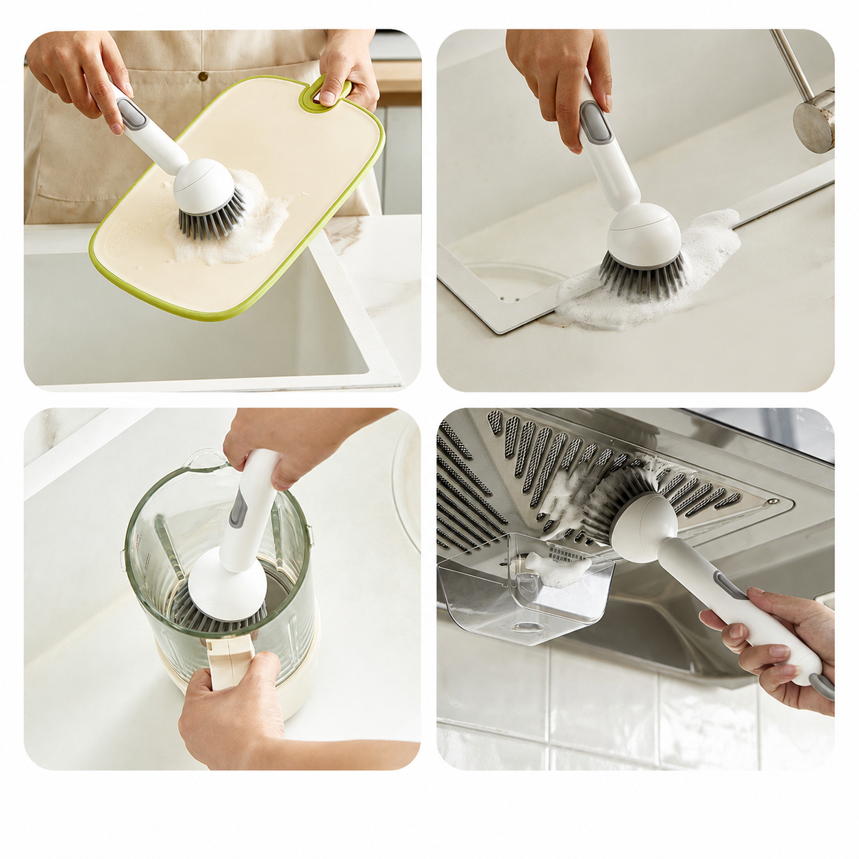 Rotating Soap-Dispensing Dish Brush