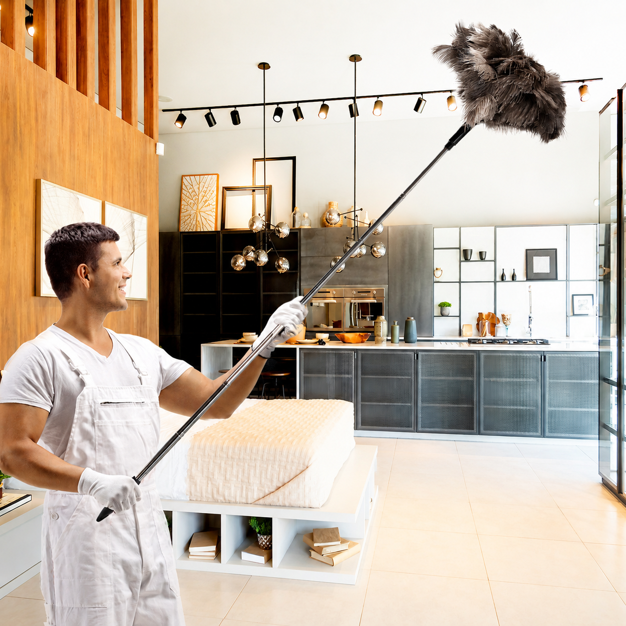 2M Telescopic Ostrich Feather Duster