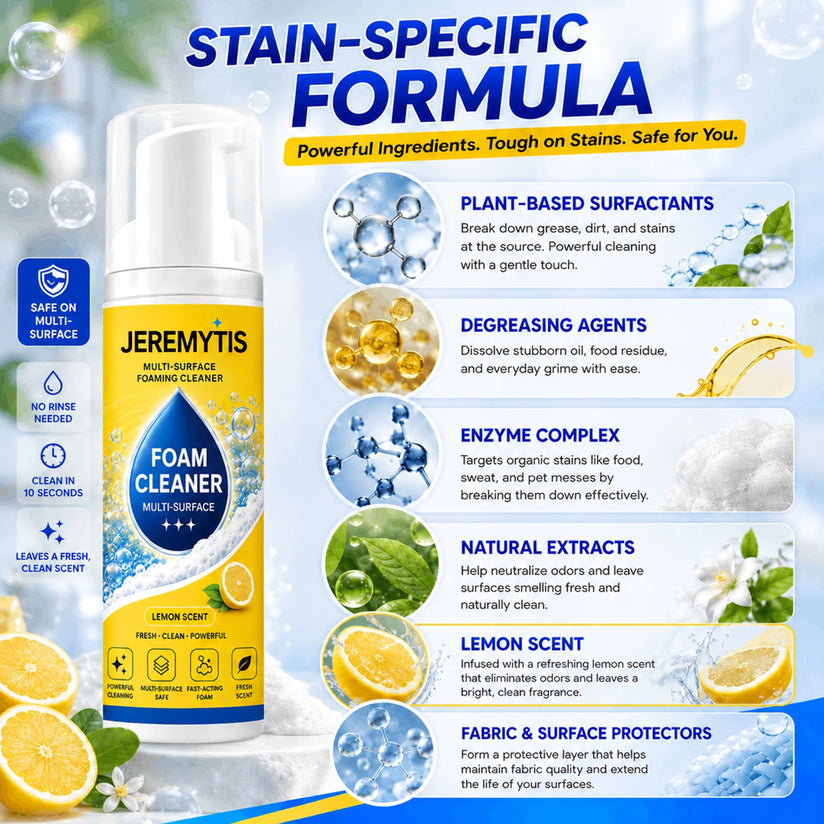 Over 100,000 jars sold💕 – Foam No-Rinse Cleaner — One Foam, More Surfaces for Tough Stains, Sofas, Carpets, Upholstery & Car Interiors.