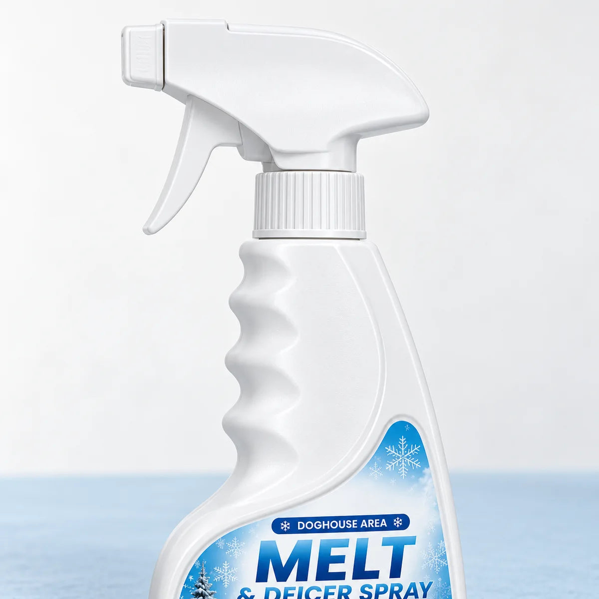 Close-up of the trigger spray head and contoured bottle grip