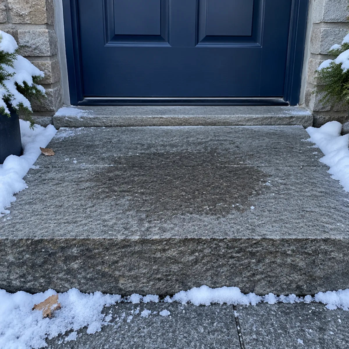 Illustrative matching outdoor patch after application and clearing