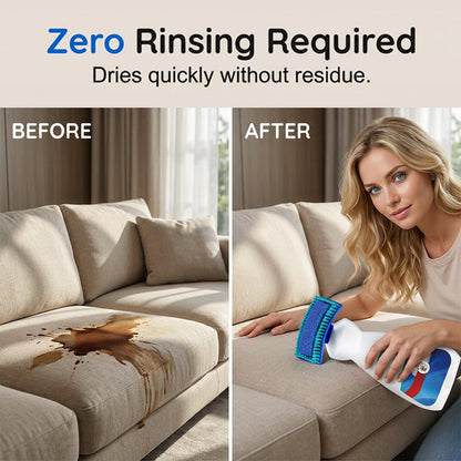 🧽 Instant No-Wash Carpet & Sofa Cleaner with Scrub Brush – Tough Stain & Grease Remover, Ideal for Furniture, Car Seats & Home 🌟