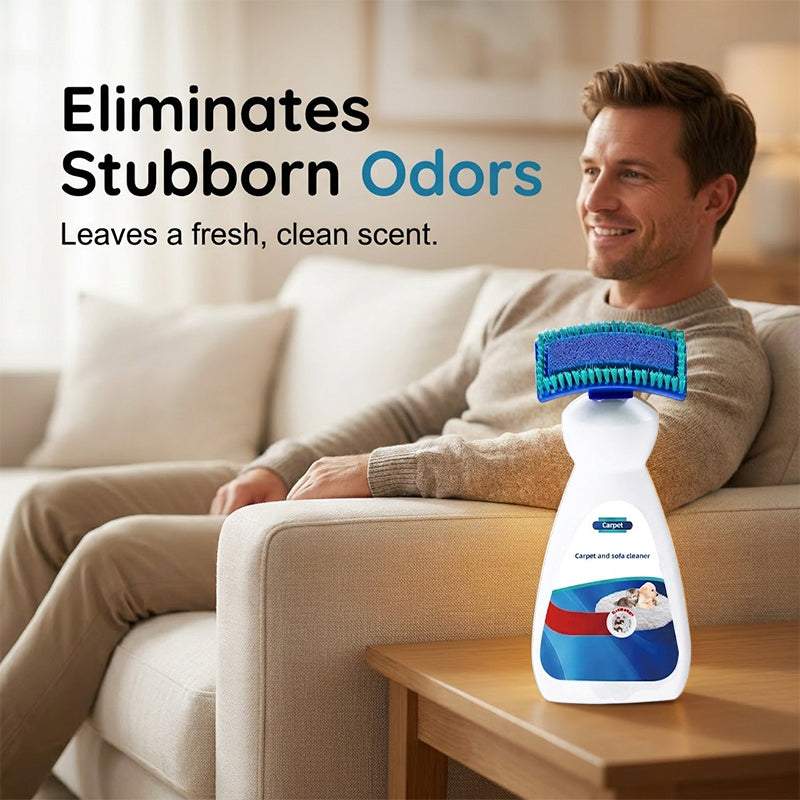 🧽 Instant No-Wash Carpet & Sofa Cleaner with Scrub Brush – Tough Stain & Grease Remover, Ideal for Furniture, Car Seats & Home 🌟