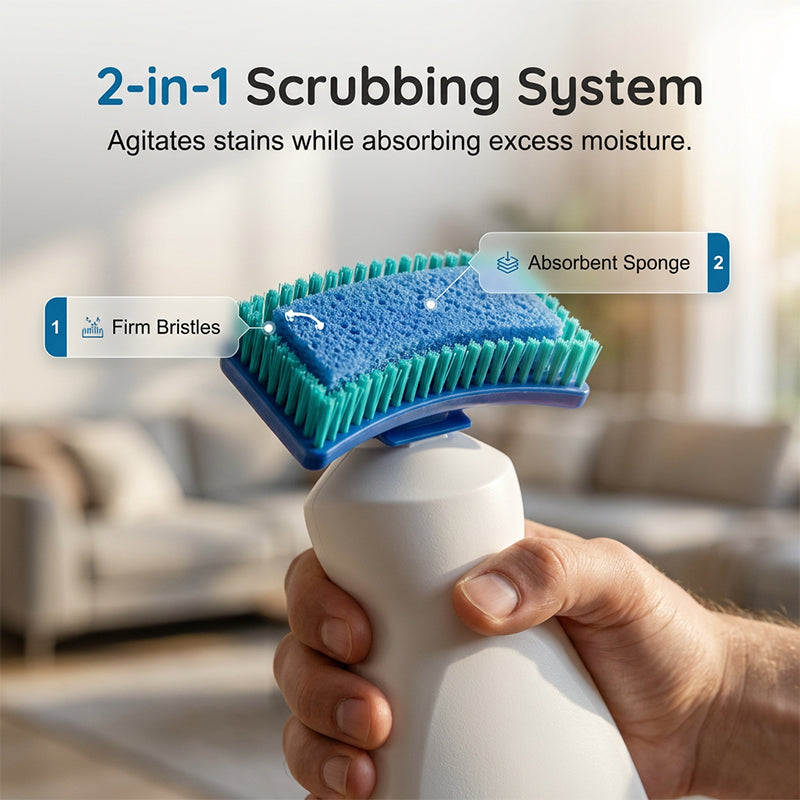 🧽 Instant No-Wash Carpet & Sofa Cleaner with Scrub Brush – Tough Stain & Grease Remover, Ideal for Furniture, Car Seats & Home 🌟