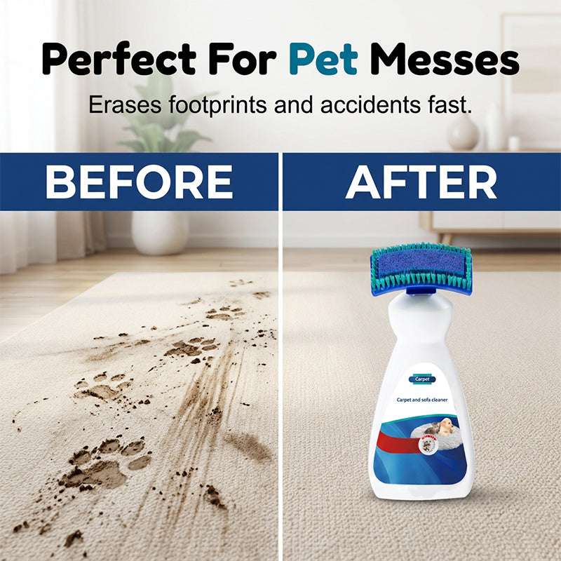 🧽 Instant No-Wash Carpet & Sofa Cleaner with Scrub Brush – Tough Stain & Grease Remover, Ideal for Furniture, Car Seats & Home 🌟