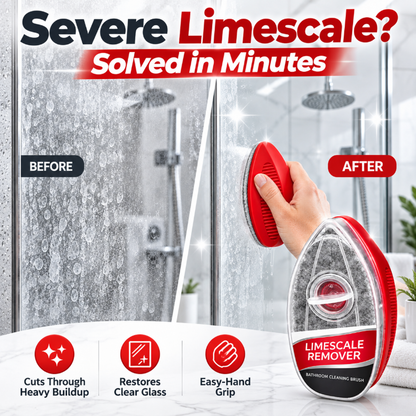 🧼 Ergonomic Limescale Remover Bathroom Cleaning Brush – Long Handle Crevice Scrub, Ideal for Shower Glass, Tub & Grout Lines 🌟