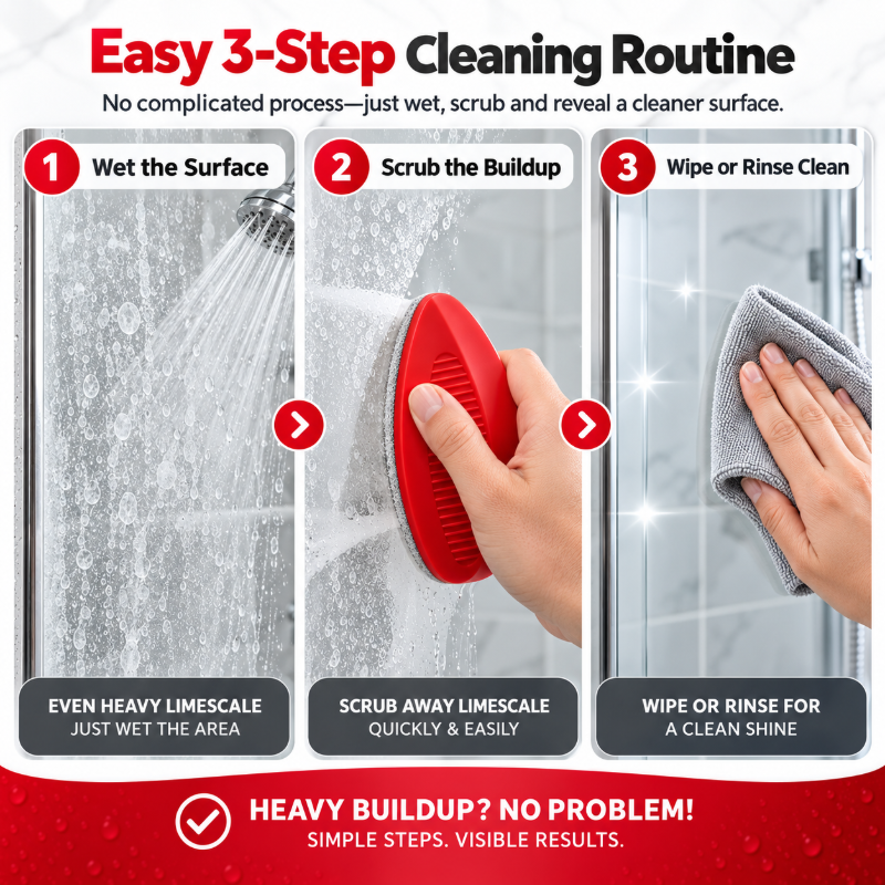 🧼 Ergonomic Limescale Remover Bathroom Cleaning Brush – Long Handle Crevice Scrub, Ideal for Shower Glass, Tub & Grout Lines 🌟